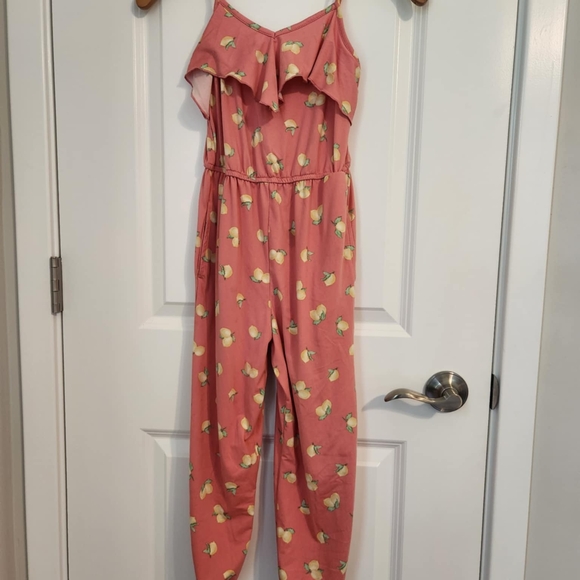 Kids Pink Ruffled One Piece Jumper Sz Small - Picture 1 of 9